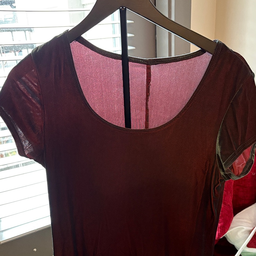 Source Unknown Velvet Burgundy Midi Dress